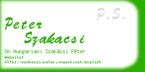 peter szakacsi business card